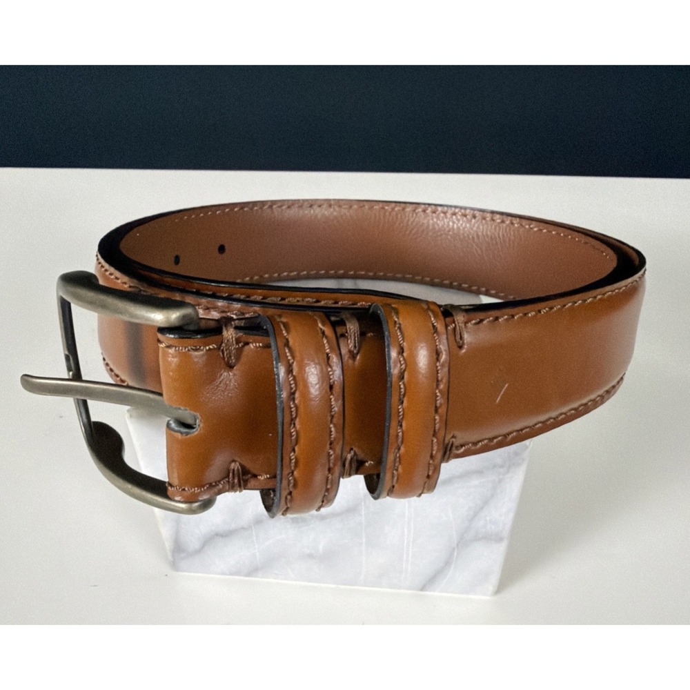 HANDCRAFTED IN ITALY Joseph Abboud Mens Brown Leather Belt NWT Sz 36 / 90 Cognac